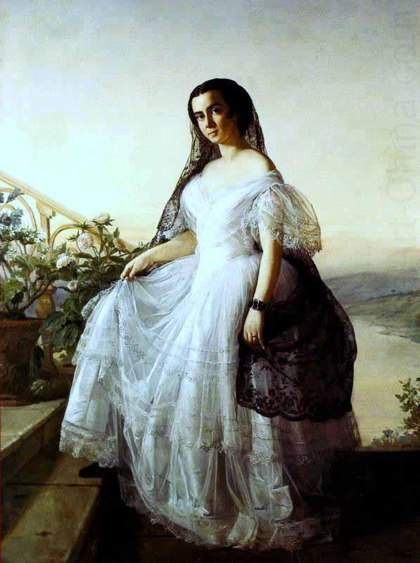 Francois Auguste Biard Portrait of a Woman china oil painting image